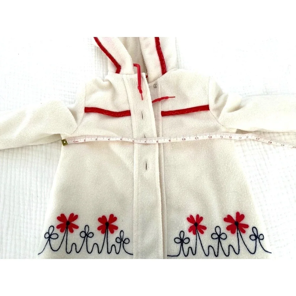 VTG‎ 1950s Cute Togs Girls Hooded Coat 2T Red Floral Quilted Lined